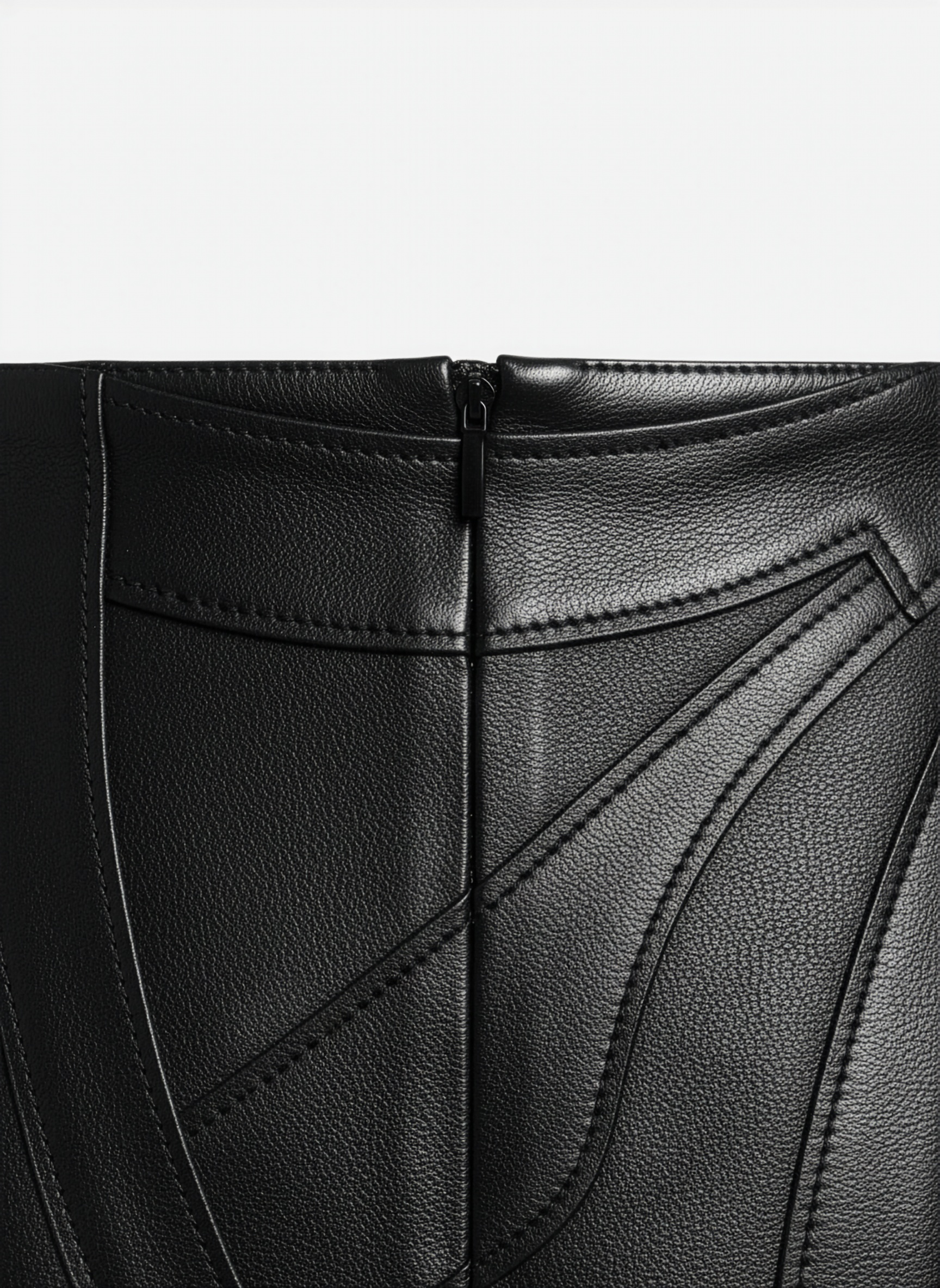 ARC LINEAR LEATHER SKIRT