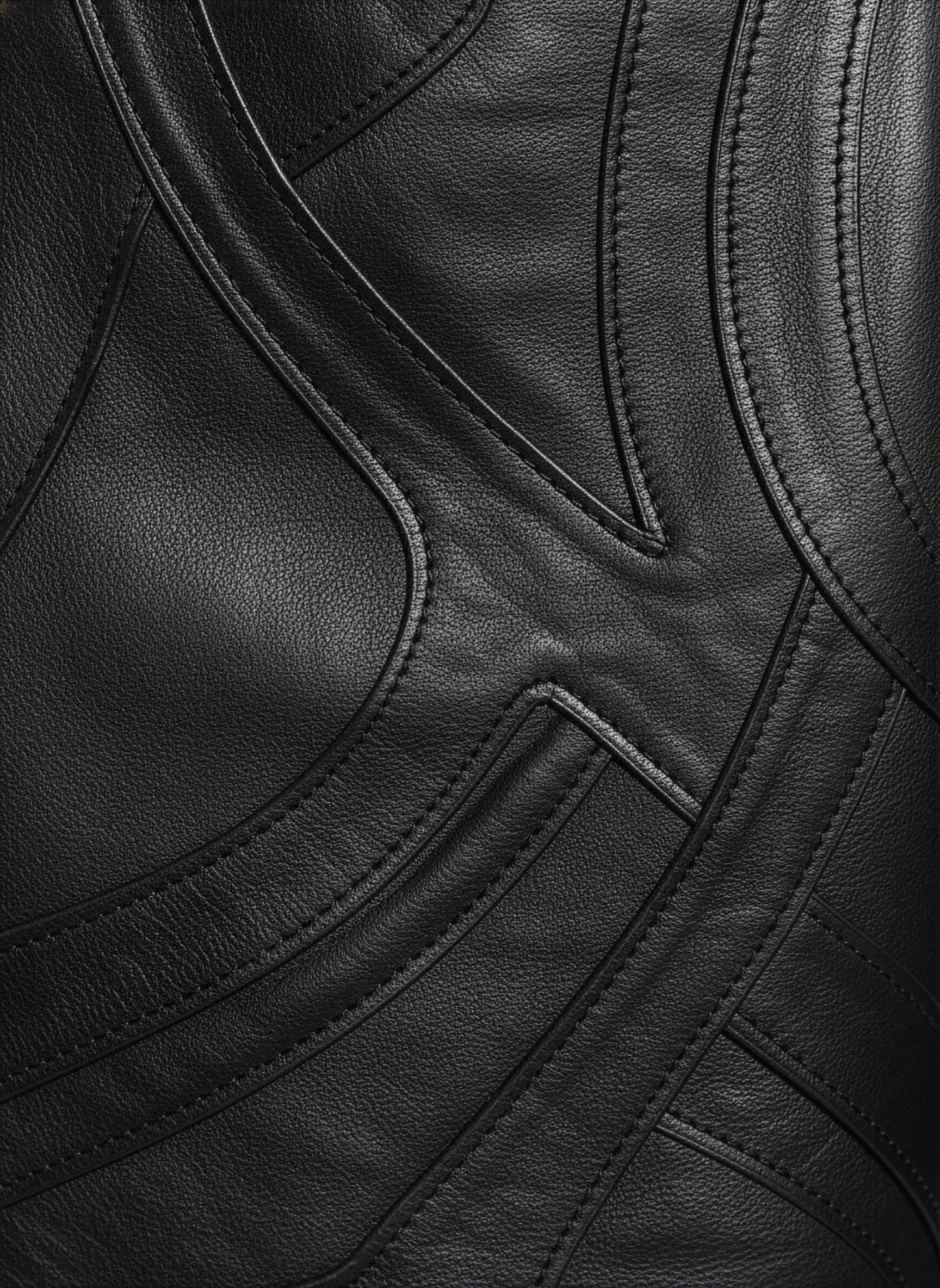 ARC LINEAR LEATHER SKIRT